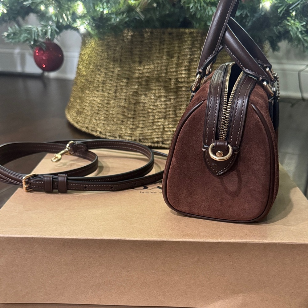 Coach Vintage Brown Suede Mini Rowan - Picture 4 of 4